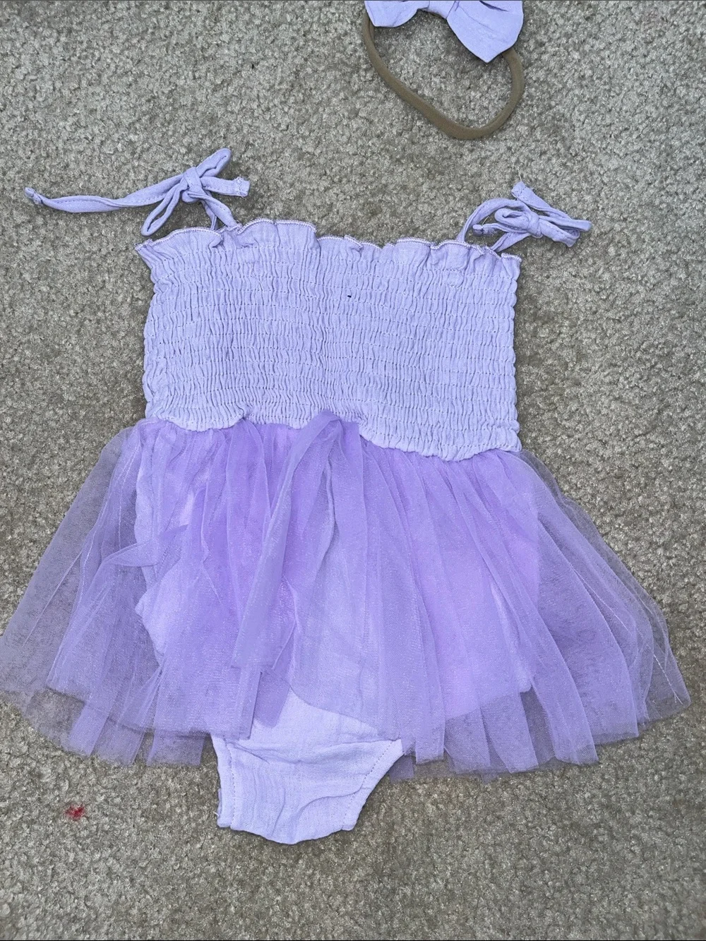 Lilac Witch Tutu Onesie Costume with Bow Headband - Kids 12-18 mos